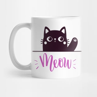 CUTE BLACK CAT MEOW Mug